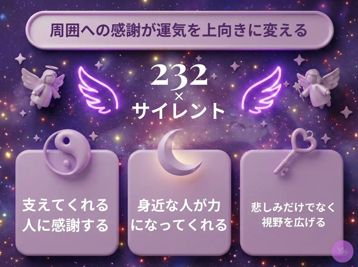 リリーのエンジェルナンバー 232 x サイレント