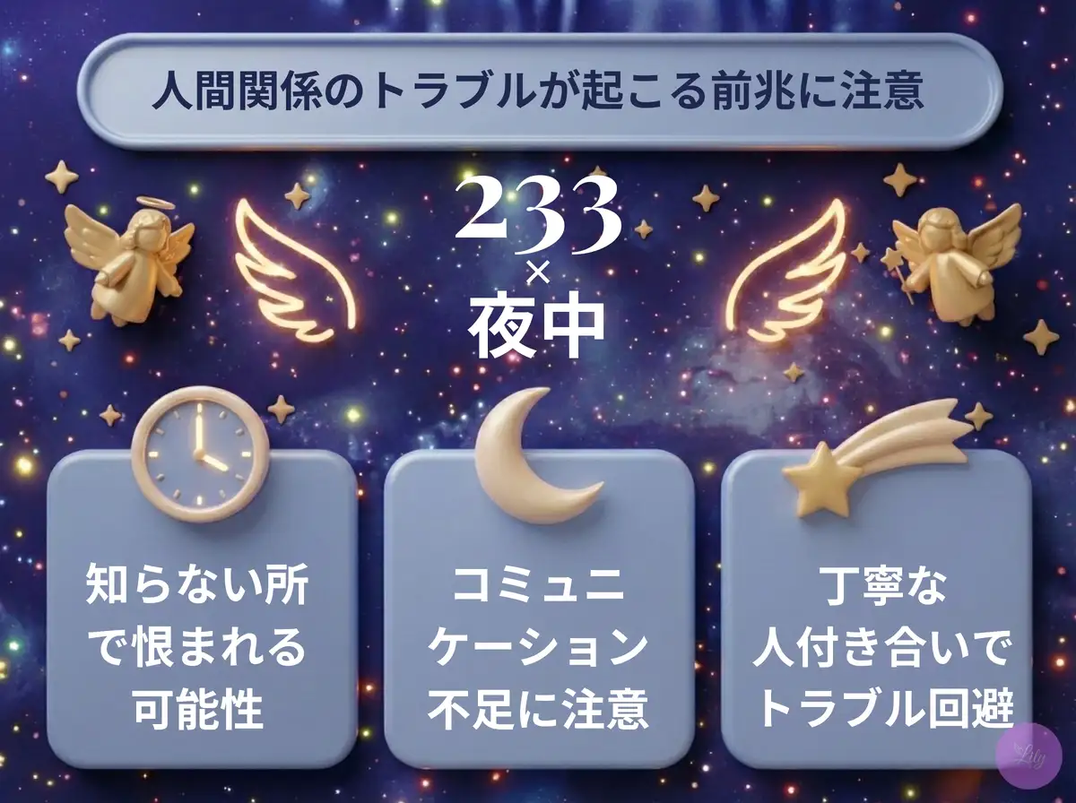 リリーのエンジェルナンバー 233 x 夜中