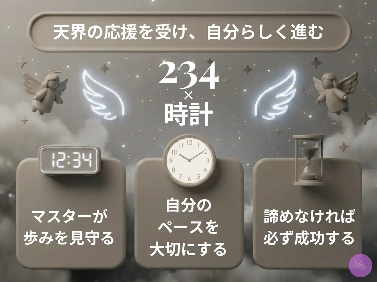 リリーのエンジェルナンバー 234 x 時計