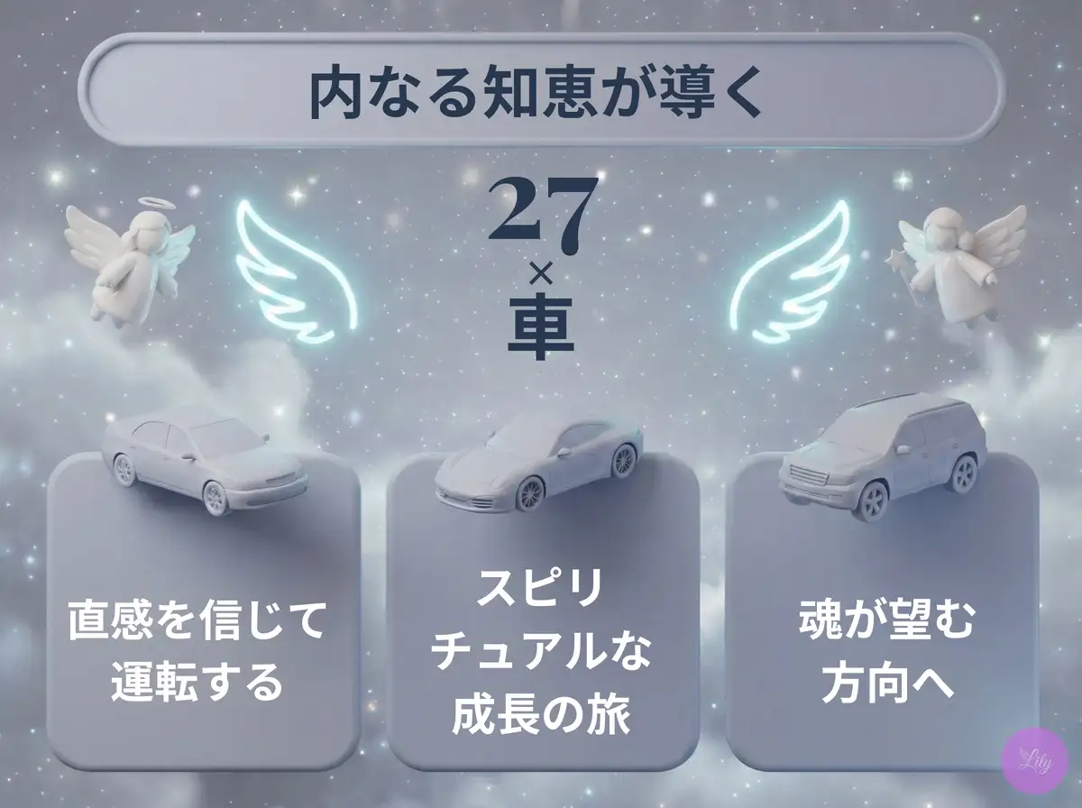 リリーのエンジェルナンバー 27 x 車