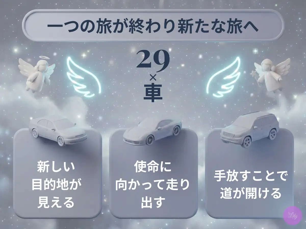リリーのエンジェルナンバー 29 x 車