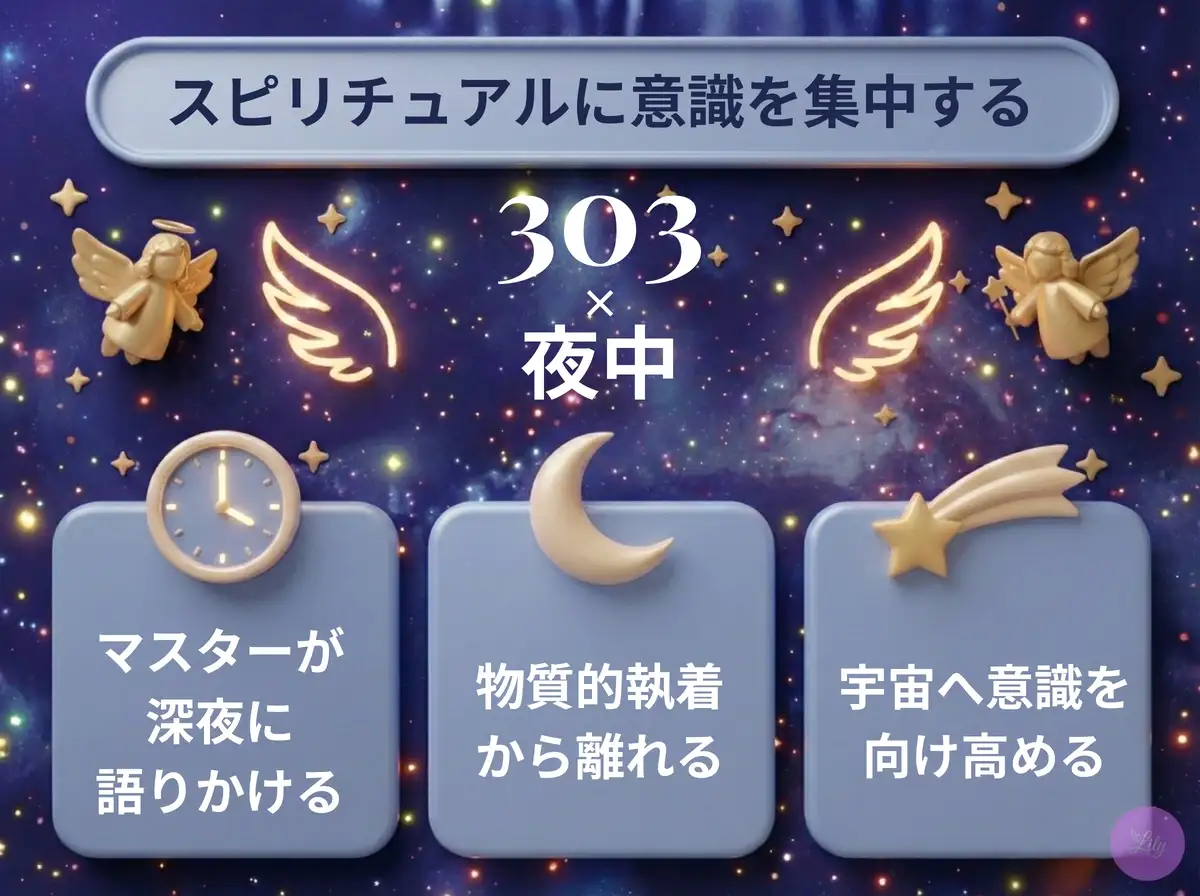 リリーのエンジェルナンバー 303 x 夜中