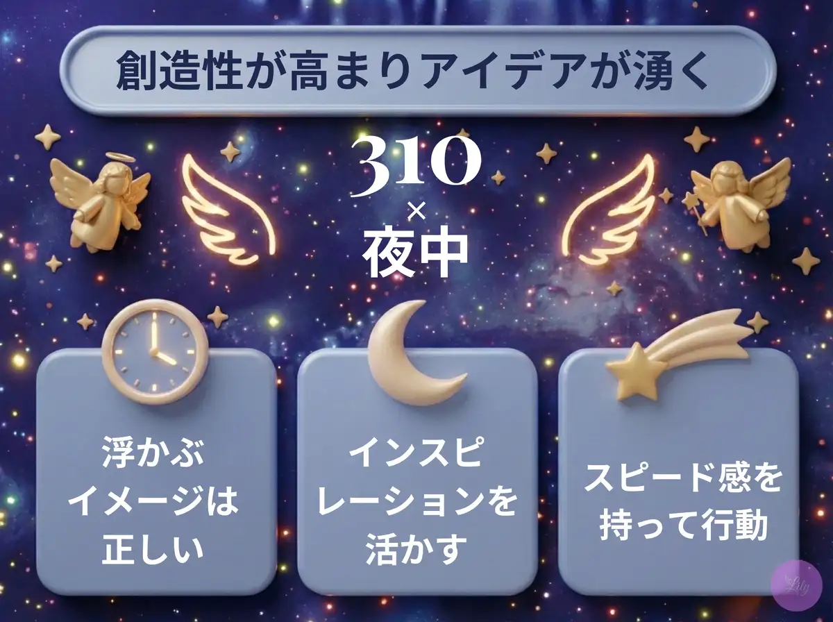 リリーのエンジェルナンバー 310 x 夜中