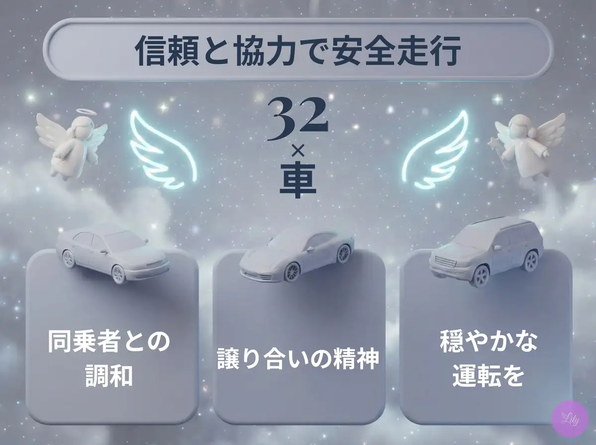 リリーのエンジェルナンバー 32 x 車