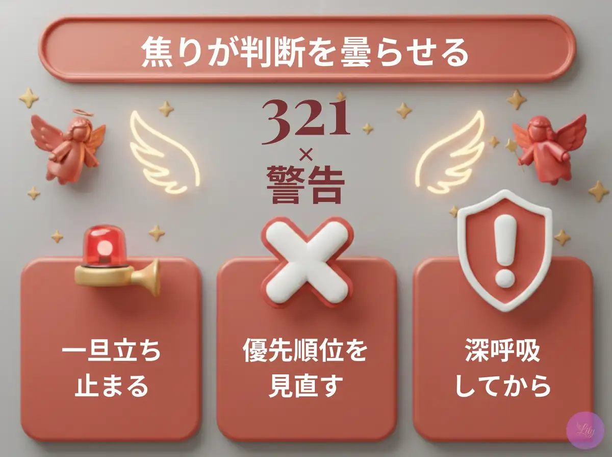 リリーのエンジェルナンバー 321 x 警告