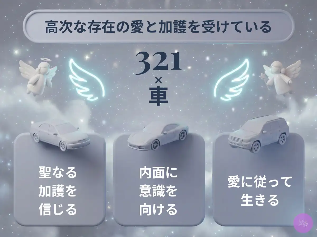 リリーのエンジェルナンバー 321 x 車