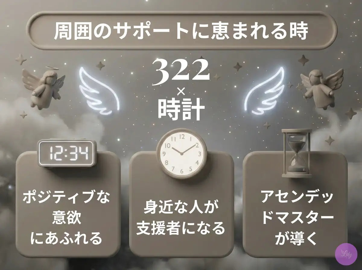 リリーのエンジェルナンバー 322 x 時計