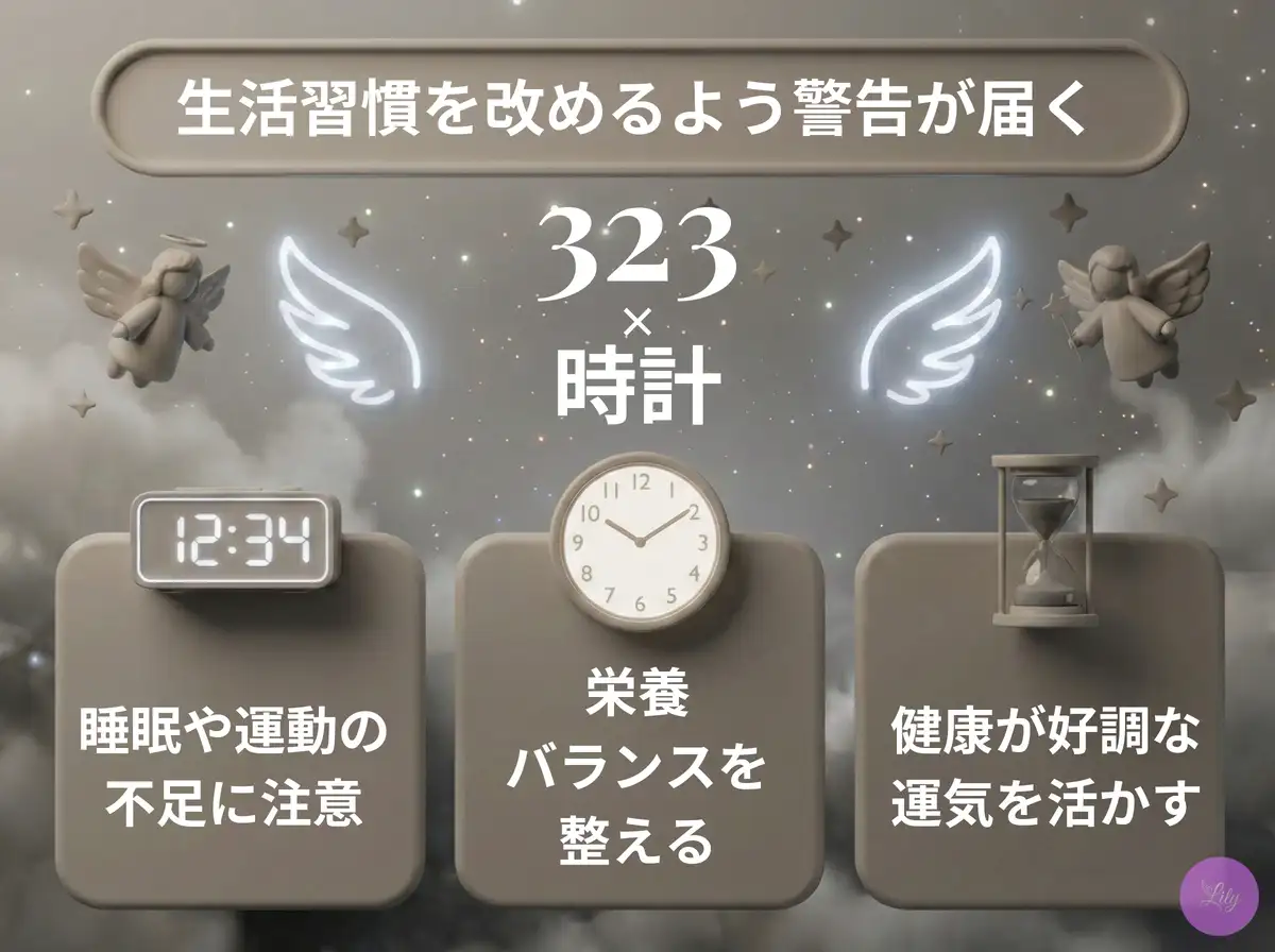 リリーのエンジェルナンバー 323 x 時計