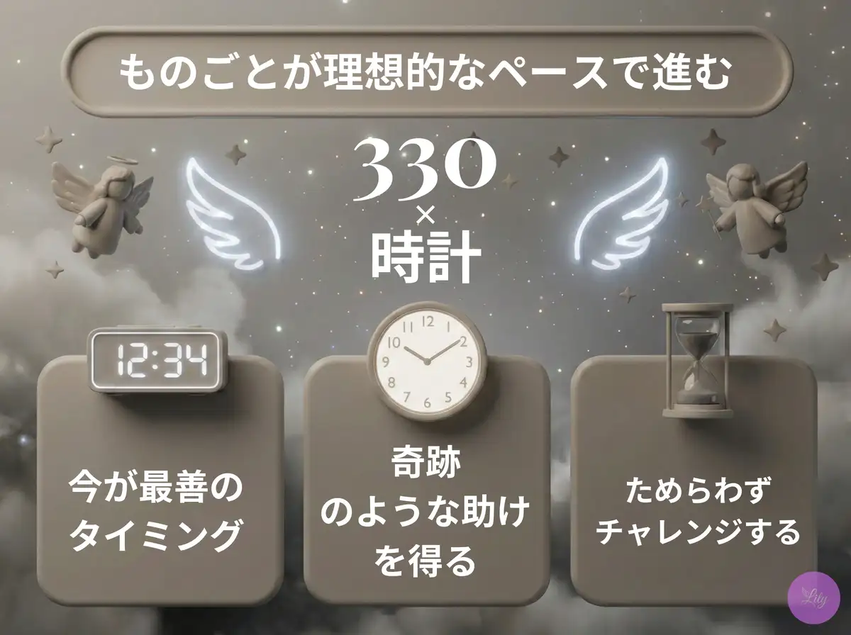 リリーのエンジェルナンバー 330 x 時計