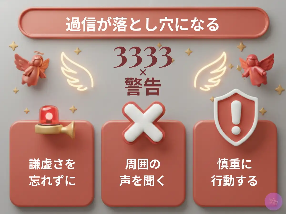 リリーのエンジェルナンバー 3333 x 警告