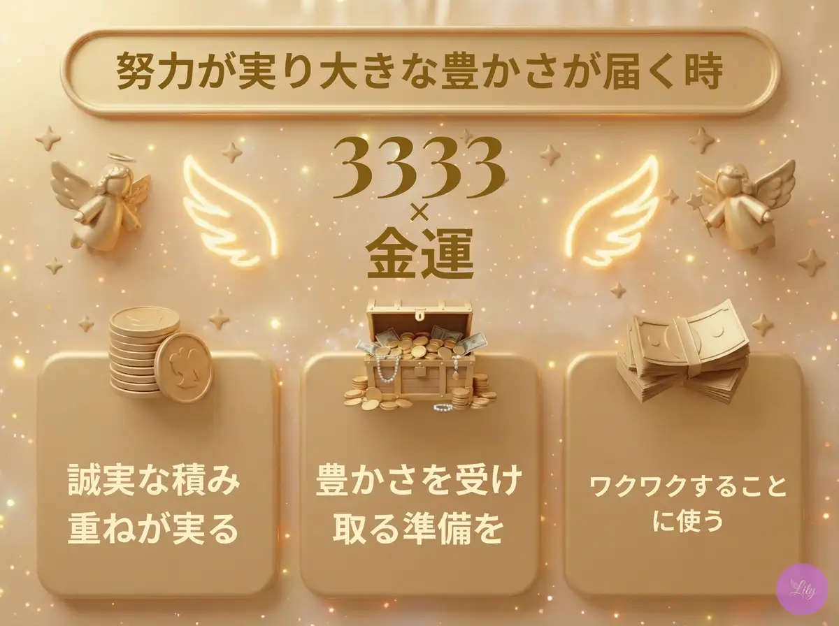 リリーのエンジェルナンバー 3333 x 金運