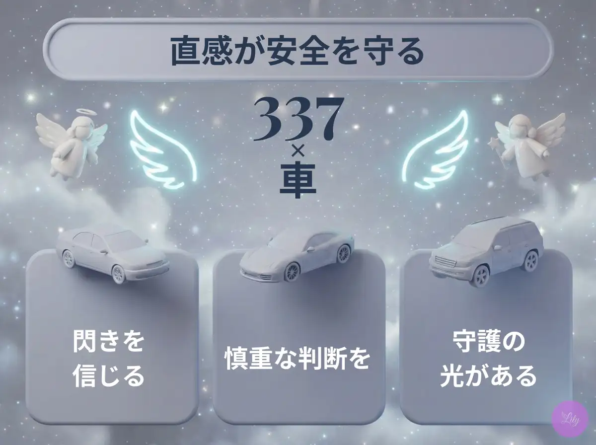 リリーのエンジェルナンバー 337 x 車