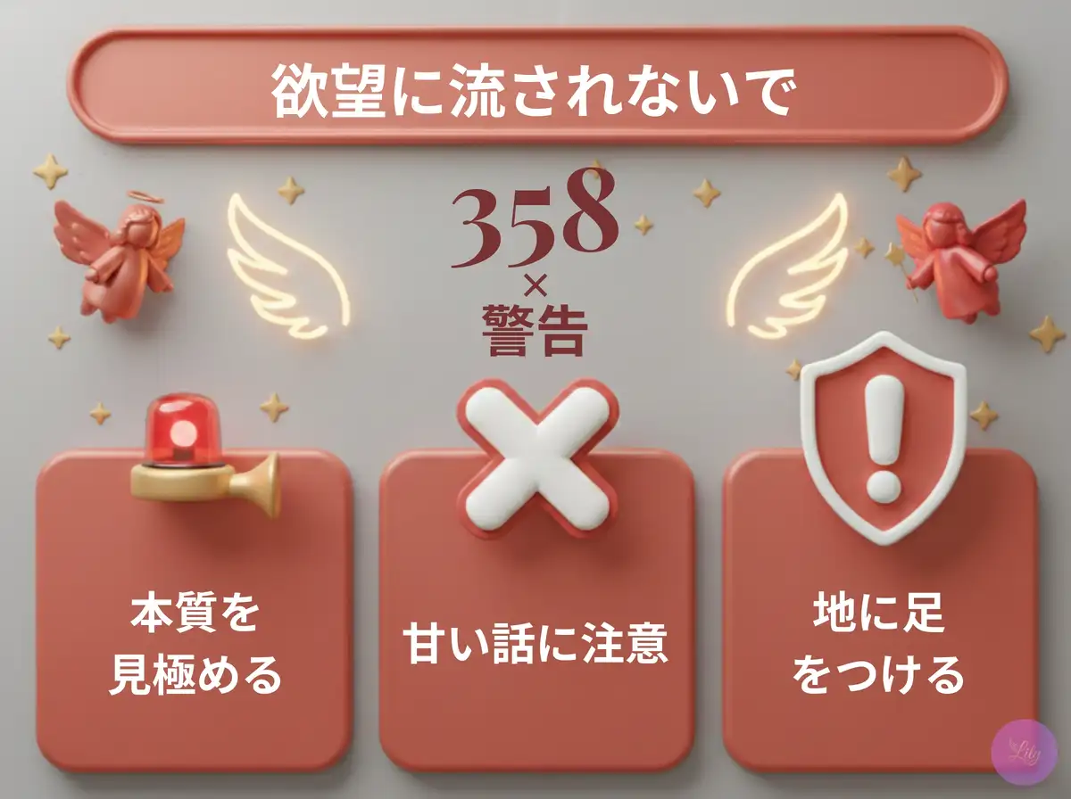 リリーのエンジェルナンバー 358 x 警告