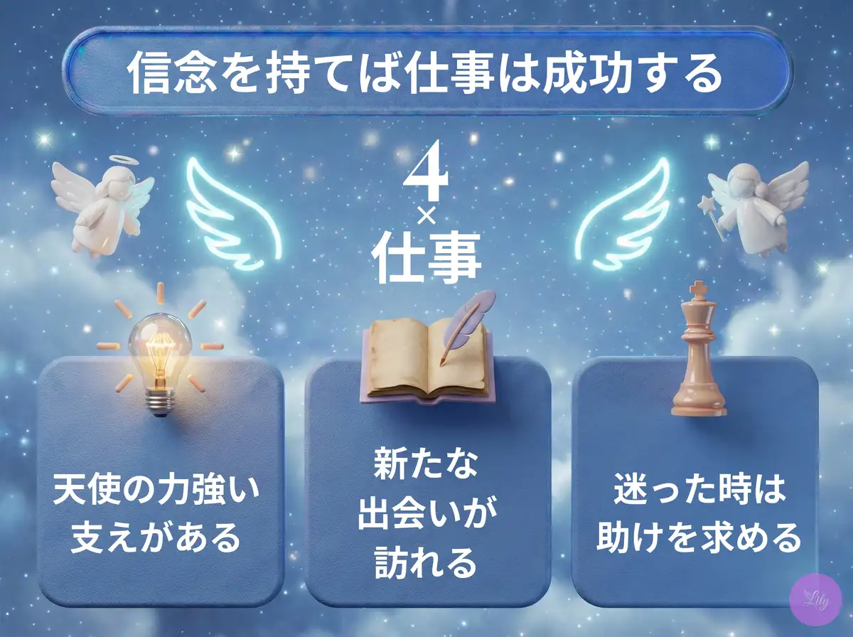 リリーのエンジェルナンバー 4 x 仕事