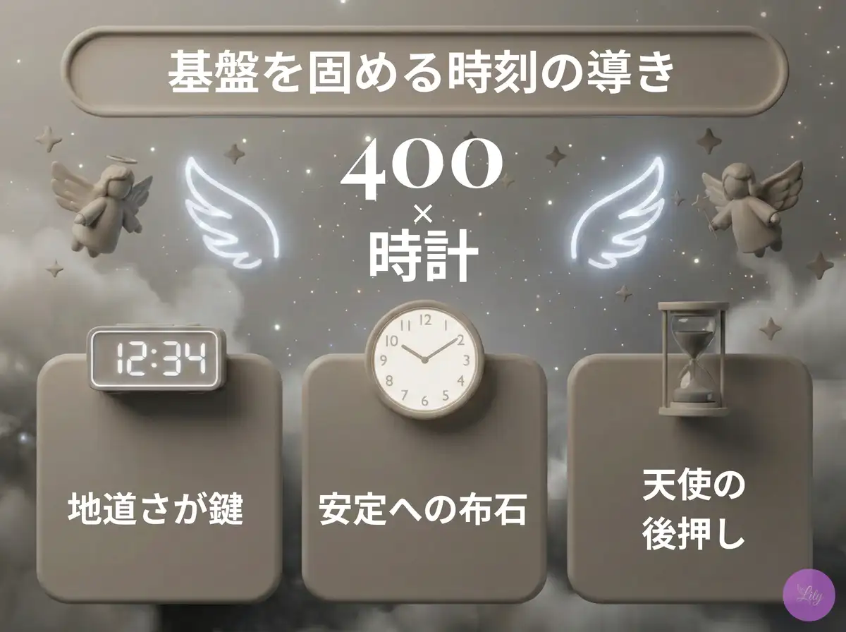 リリーのエンジェルナンバー 400 x 時計