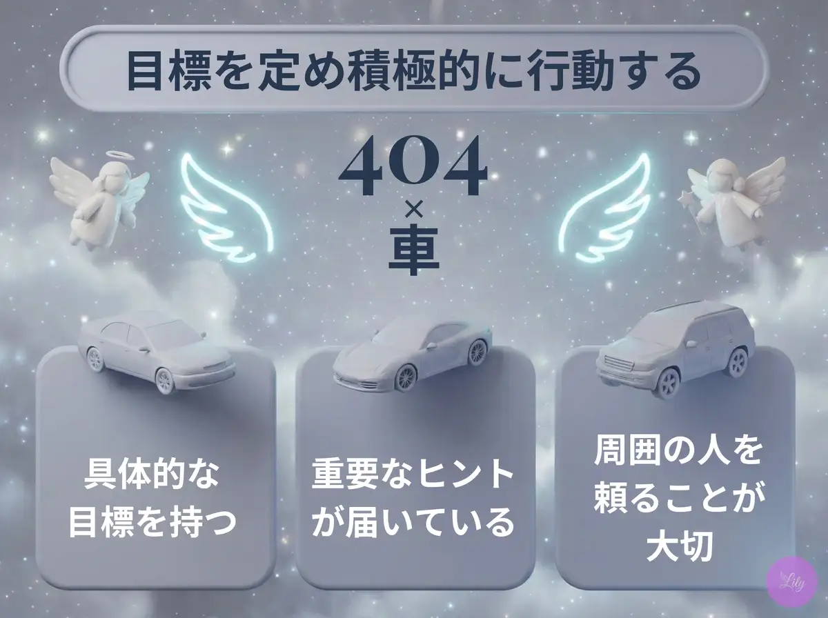 リリーのエンジェルナンバー 404 x 車