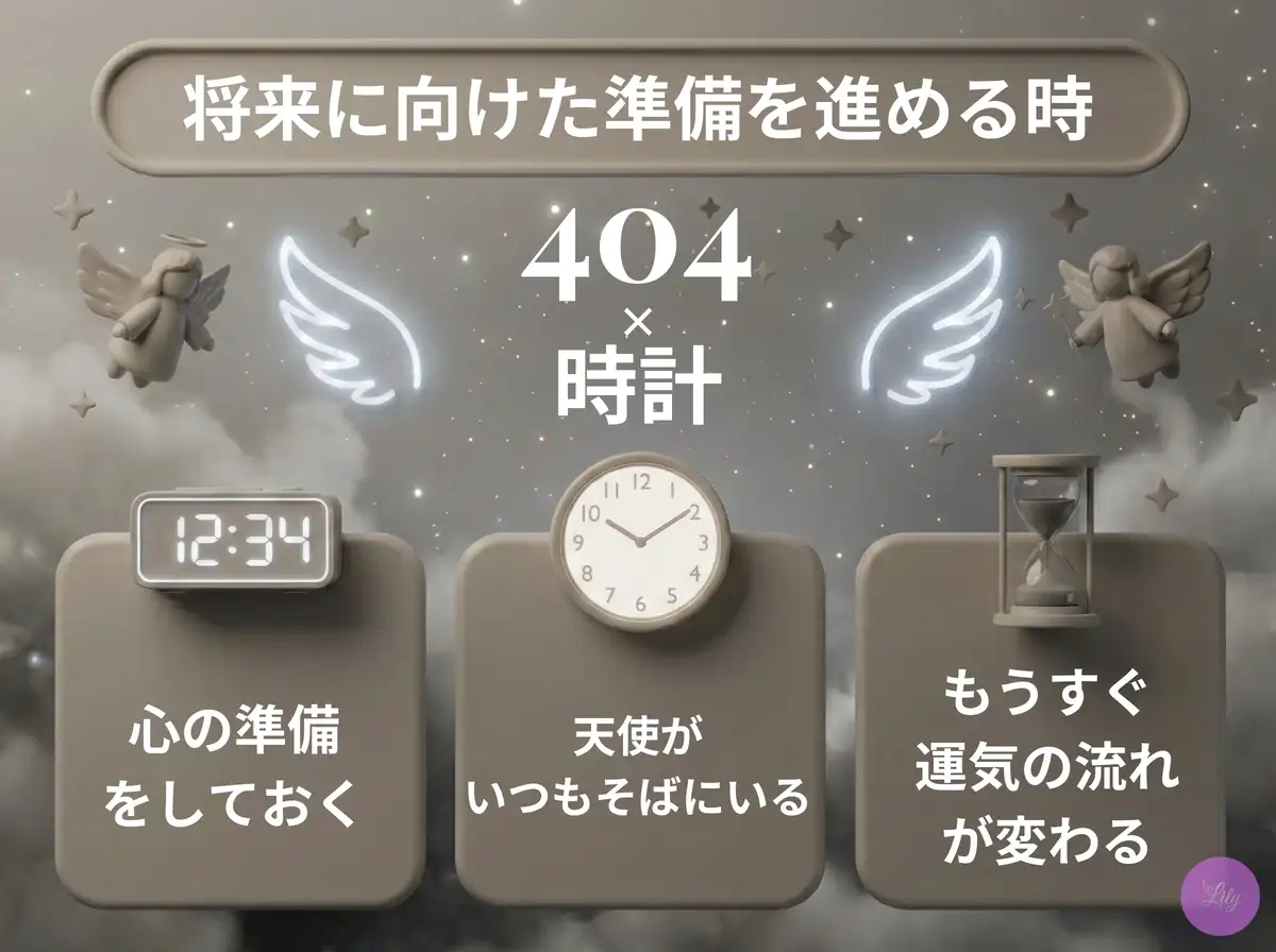 リリーのエンジェルナンバー 404 x 時計