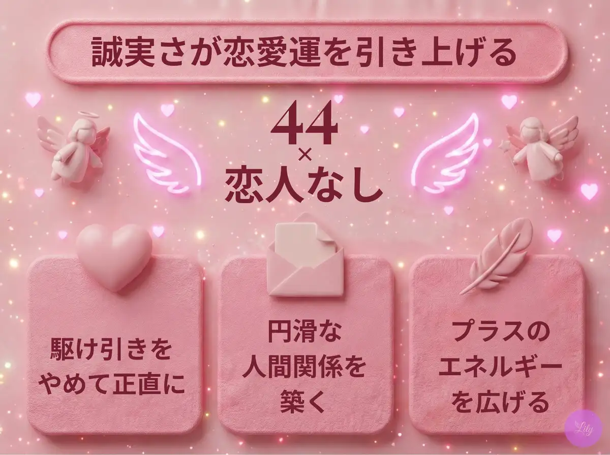 リリーのエンジェルナンバー 44 x 恋人なし