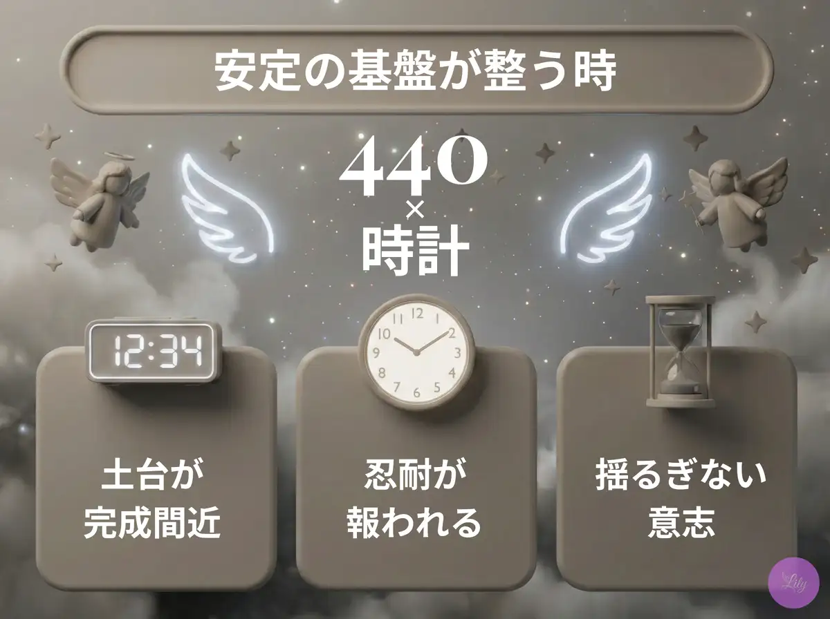 リリーのエンジェルナンバー 440 x 時計