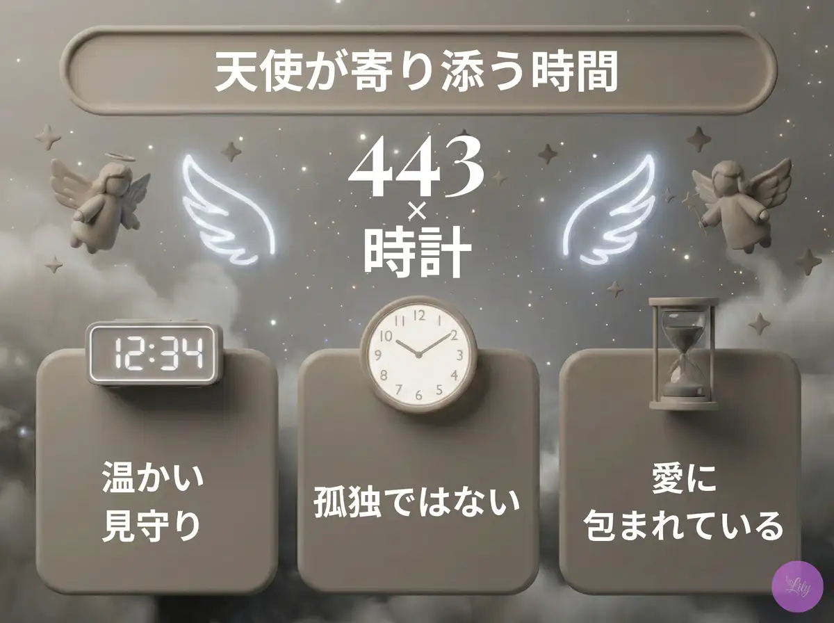 リリーのエンジェルナンバー 443 x 時計