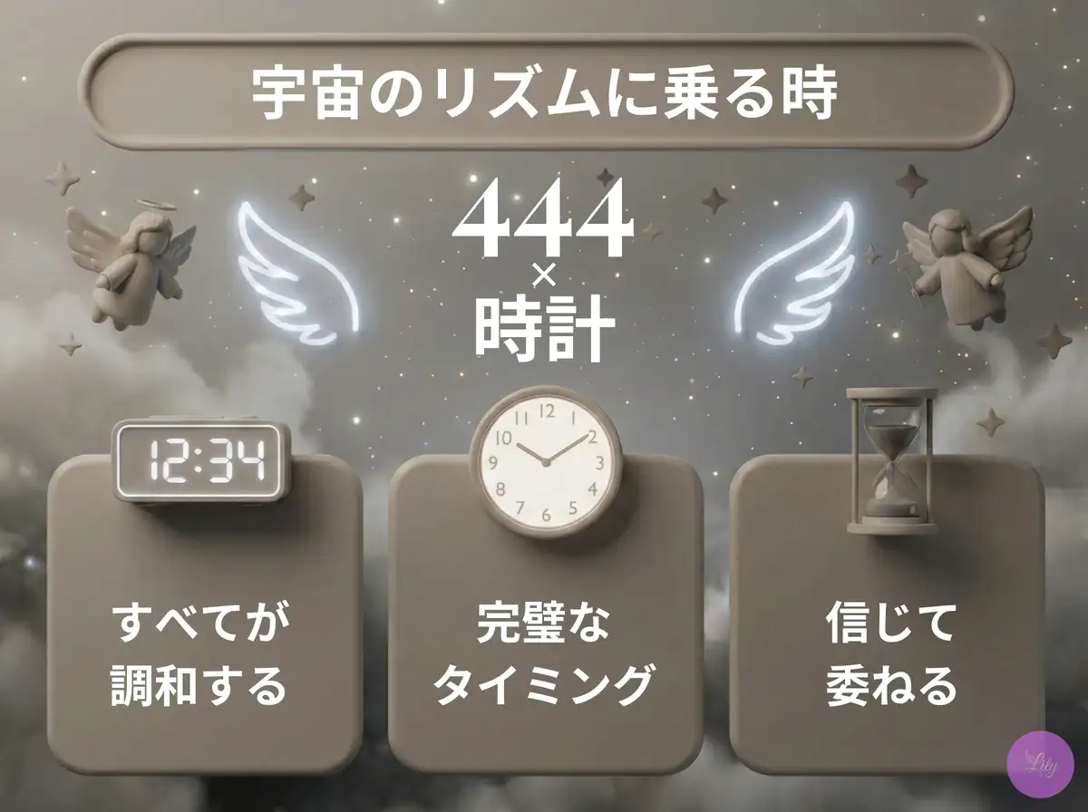 リリーのエンジェルナンバー 444 x 時計