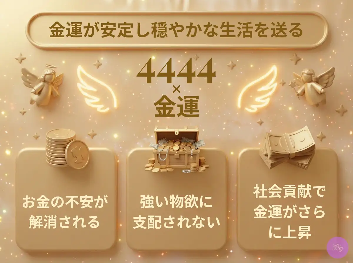 リリーのエンジェルナンバー 4444 x 金運