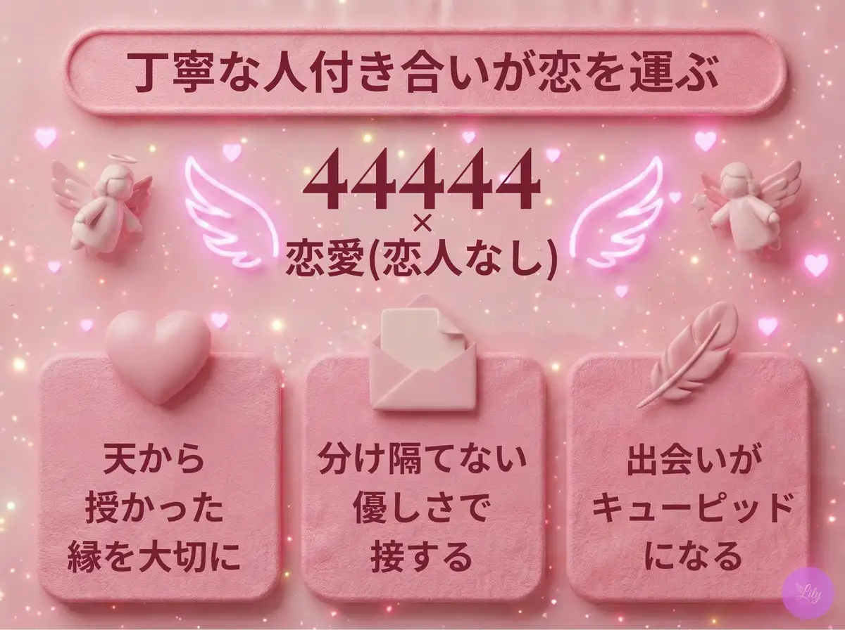 リリーのエンジェルナンバー 44444 x 恋愛(恋人なし)