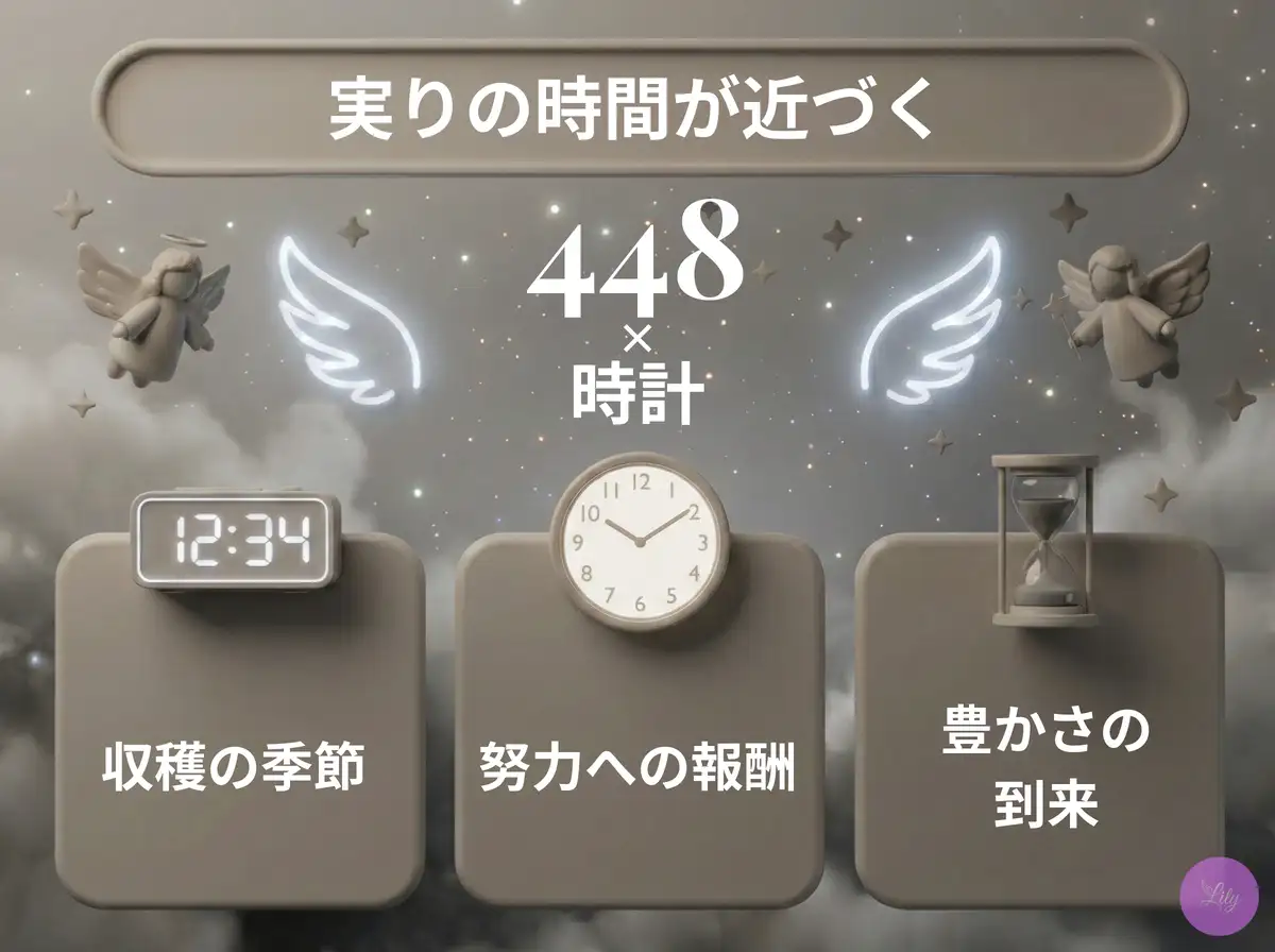 リリーのエンジェルナンバー 448 x 時計