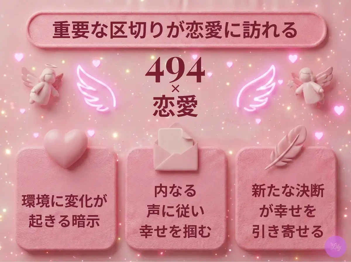 リリーのエンジェルナンバー 494 x 恋愛