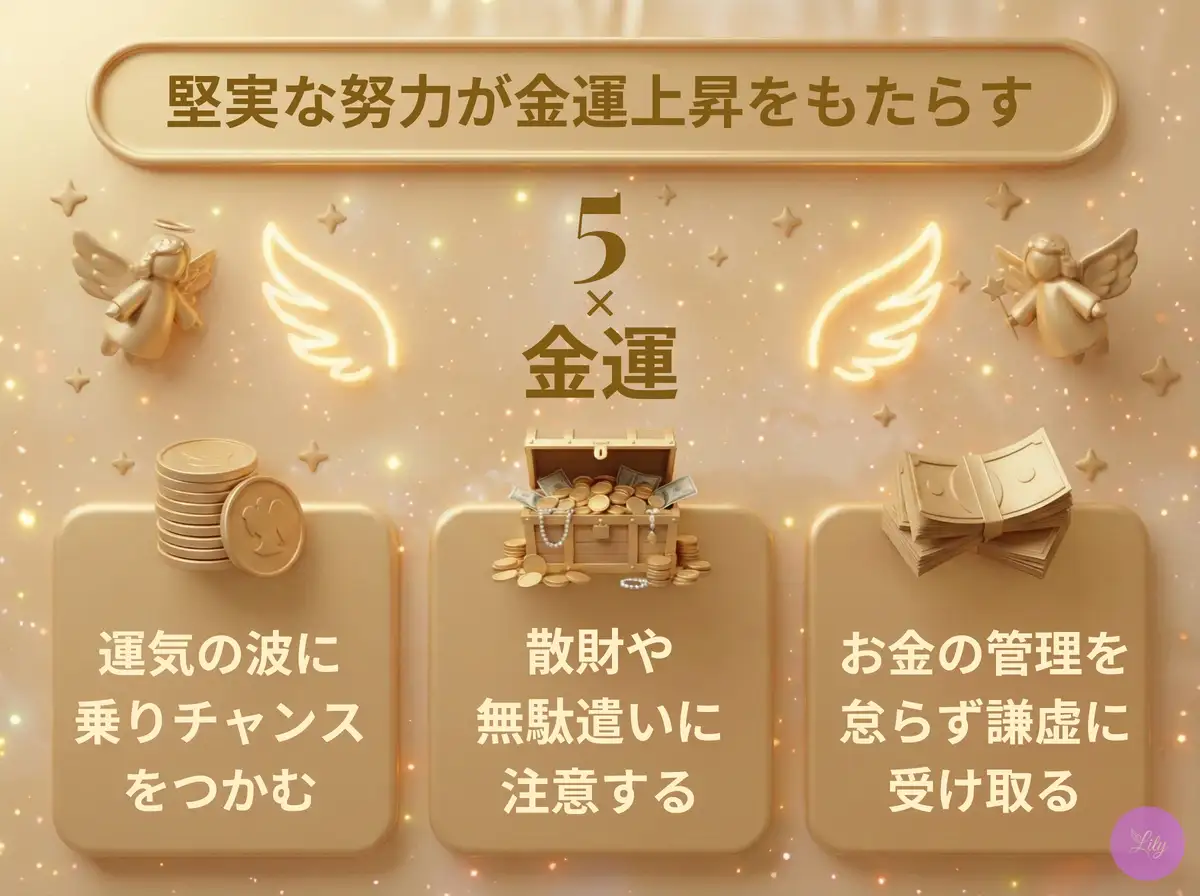 リリーのエンジェルナンバー 5 x 金運