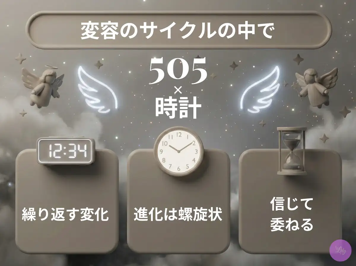 リリーのエンジェルナンバー 505 x 時計