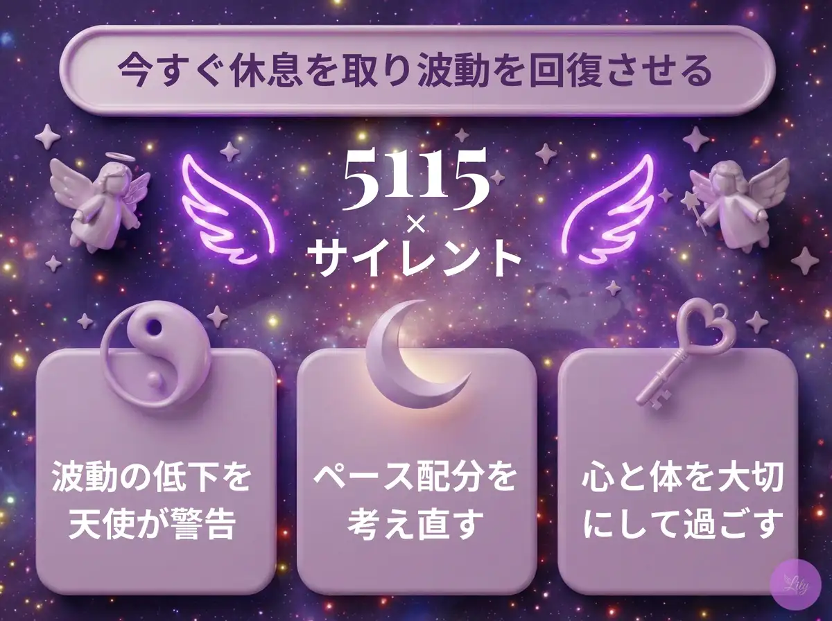 リリーのエンジェルナンバー 5115 x サイレント