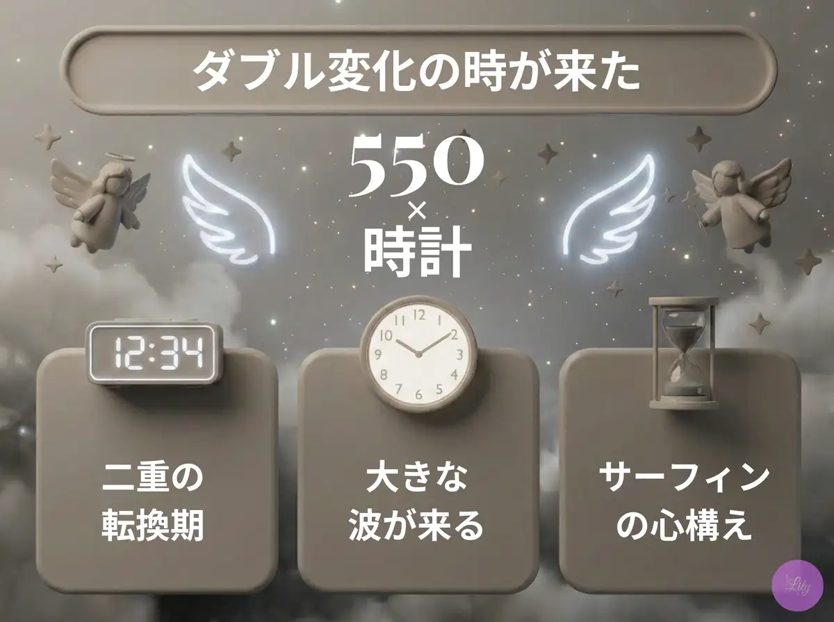 リリーのエンジェルナンバー 550 x 時計