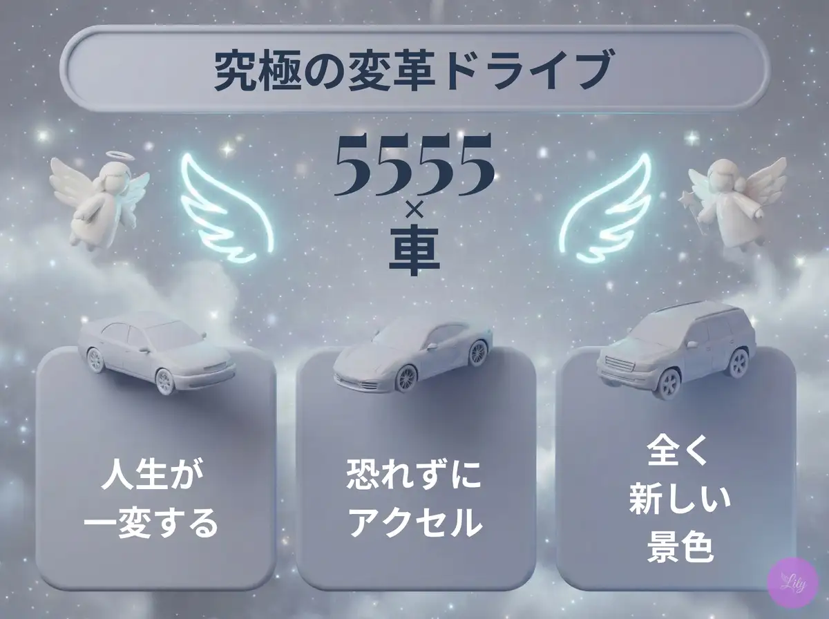リリーのエンジェルナンバー 5555 x 車