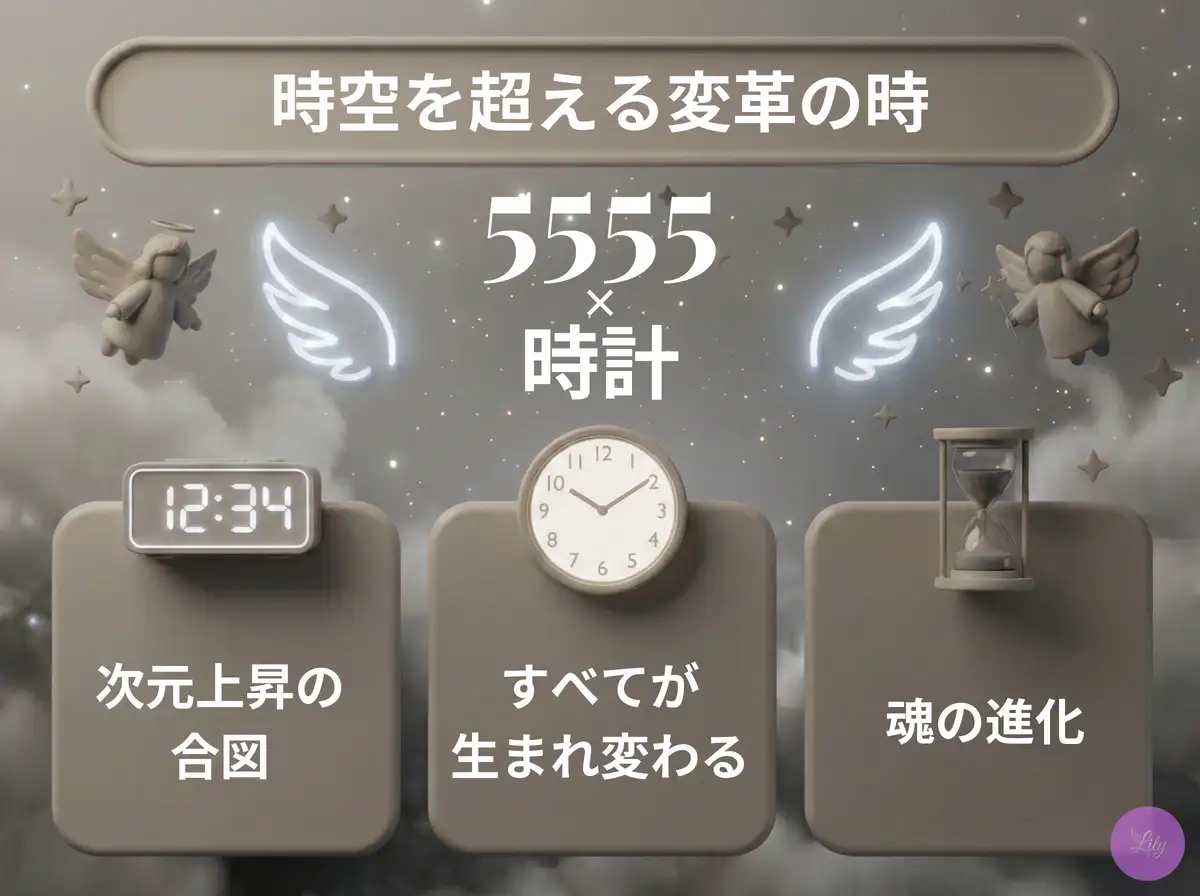 リリーのエンジェルナンバー 5555 x 時計