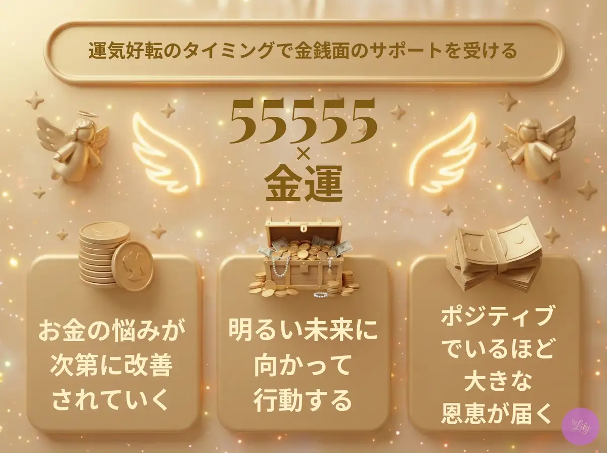 リリーのエンジェルナンバー 55555 x 金運