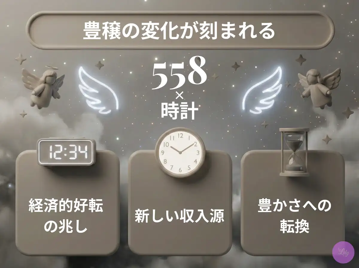 リリーのエンジェルナンバー 558 x 時計