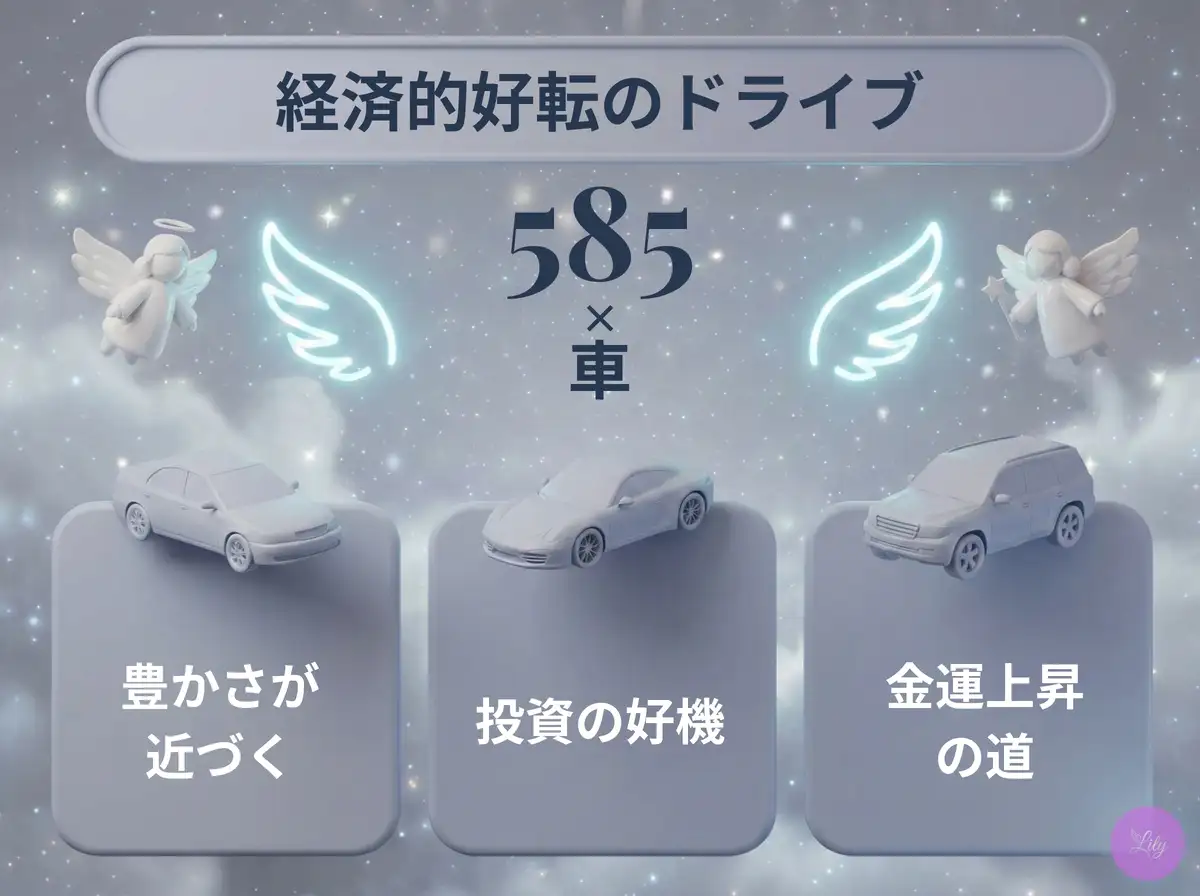 リリーのエンジェルナンバー 585 x 車