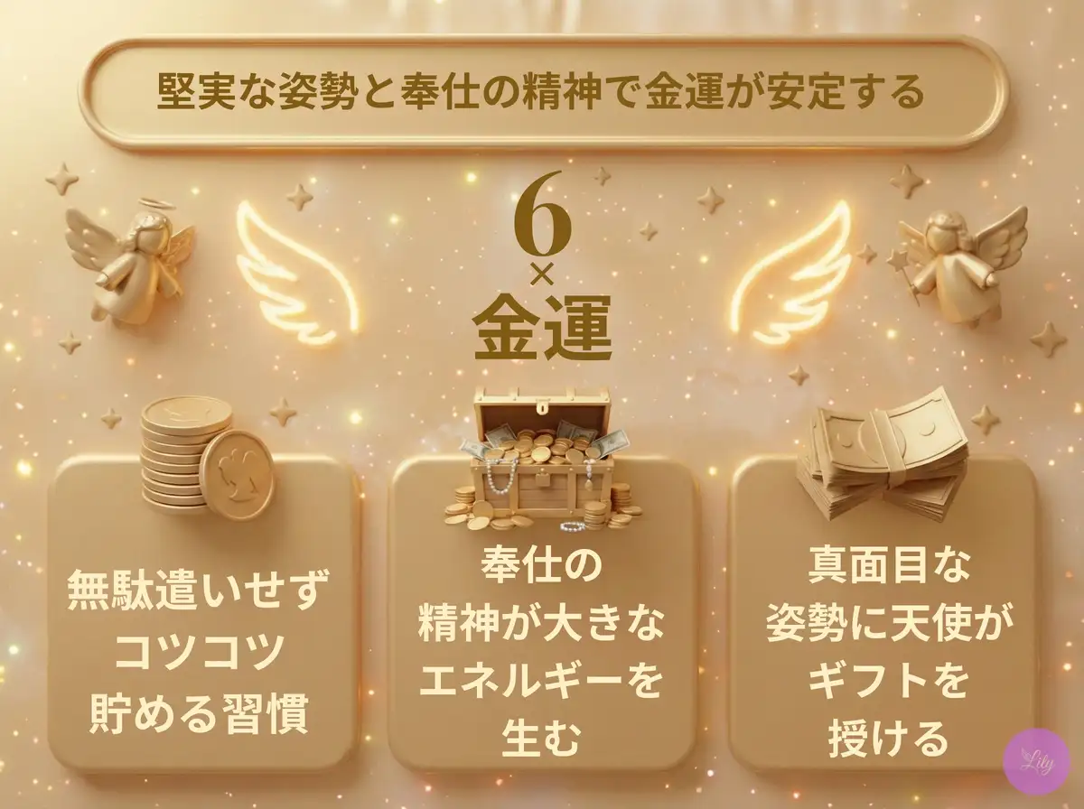 リリーのエンジェルナンバー 6 x 金運
