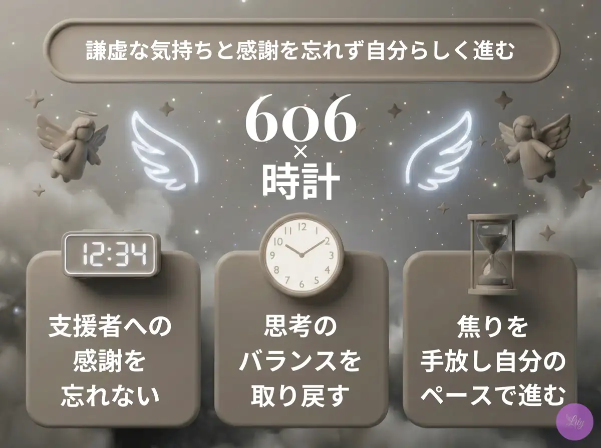 リリーのエンジェルナンバー 606 x 時計