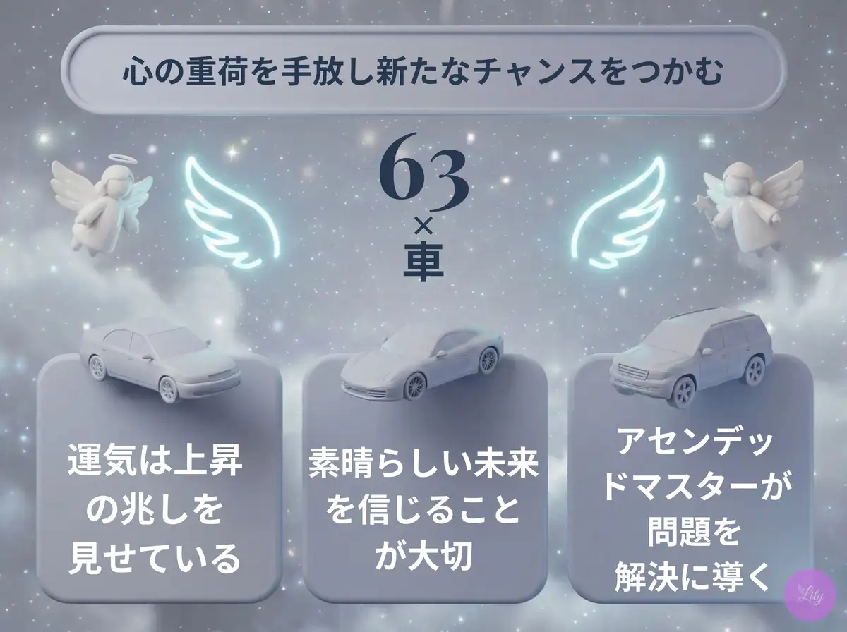 リリーのエンジェルナンバー 63 x 車