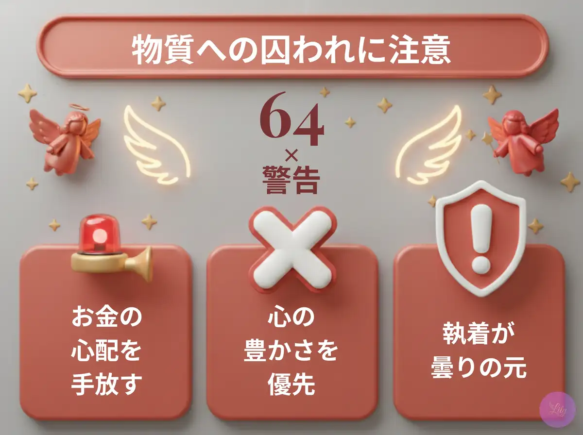 リリーのエンジェルナンバー 64 x 警告