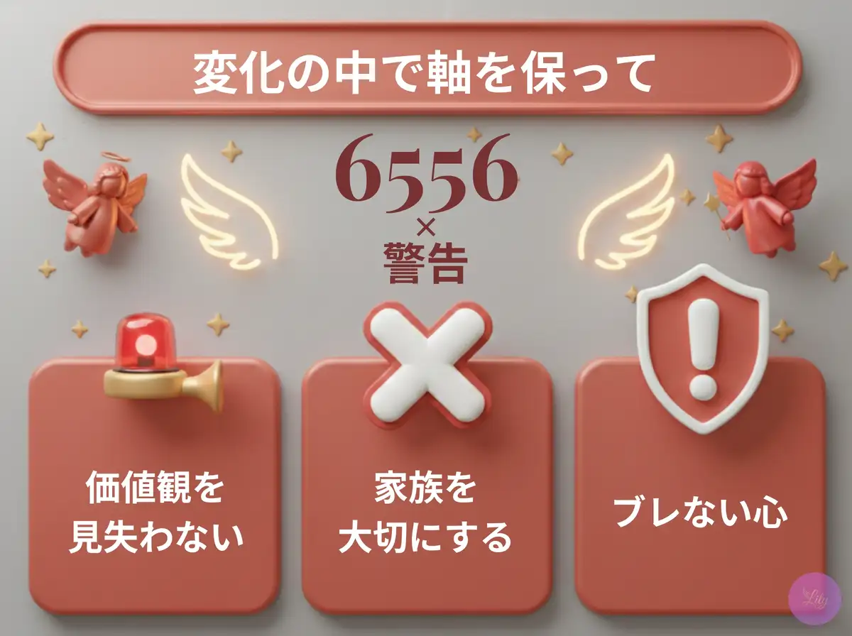 リリーのエンジェルナンバー 6556 x 警告