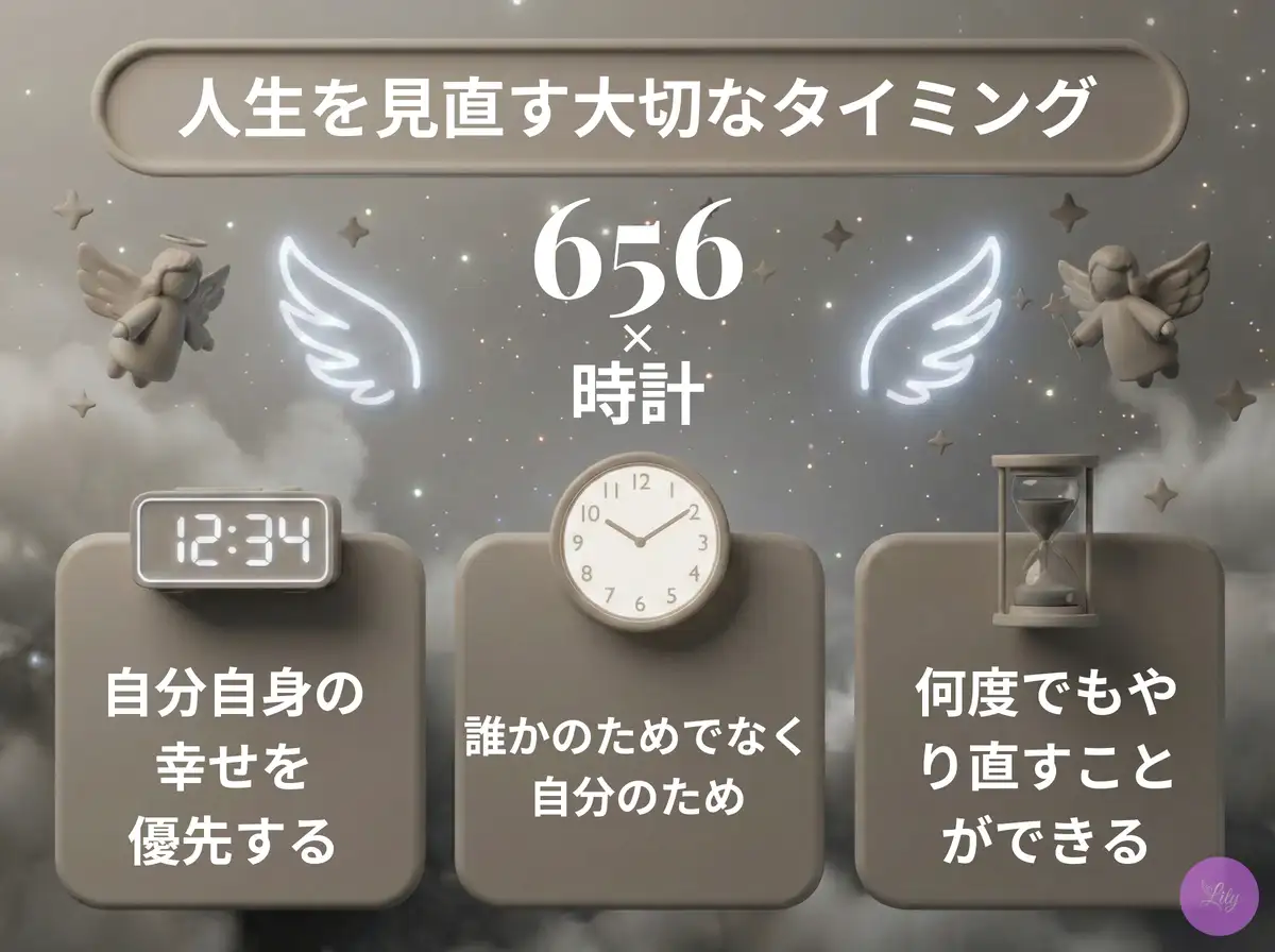 リリーのエンジェルナンバー 656 x 時計