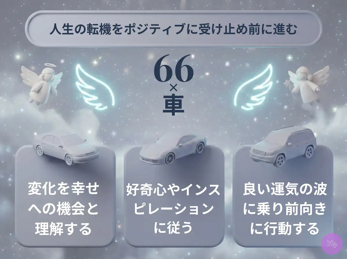 リリーのエンジェルナンバー 66 x 車