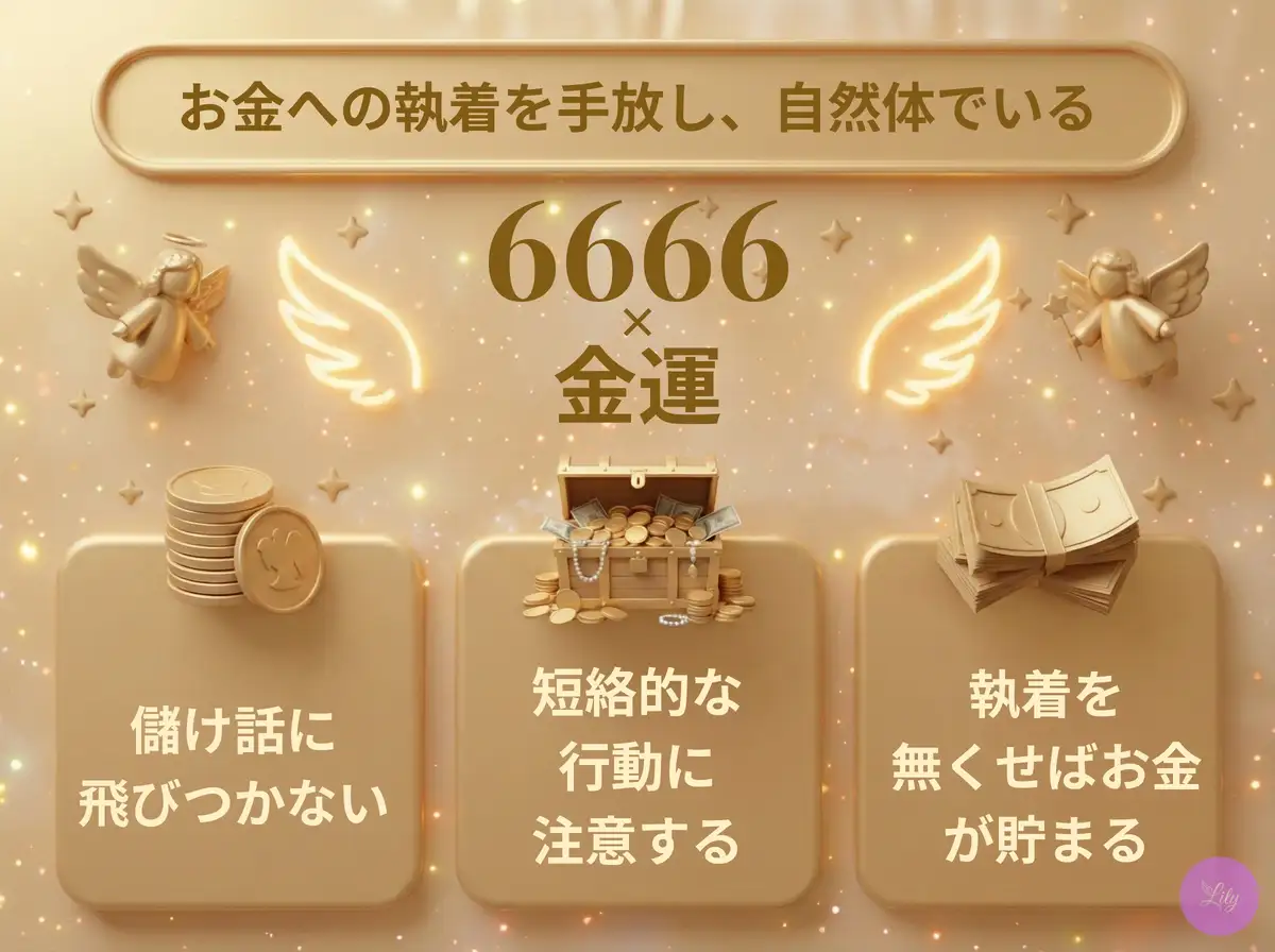 リリーのエンジェルナンバー 6666 x 金運