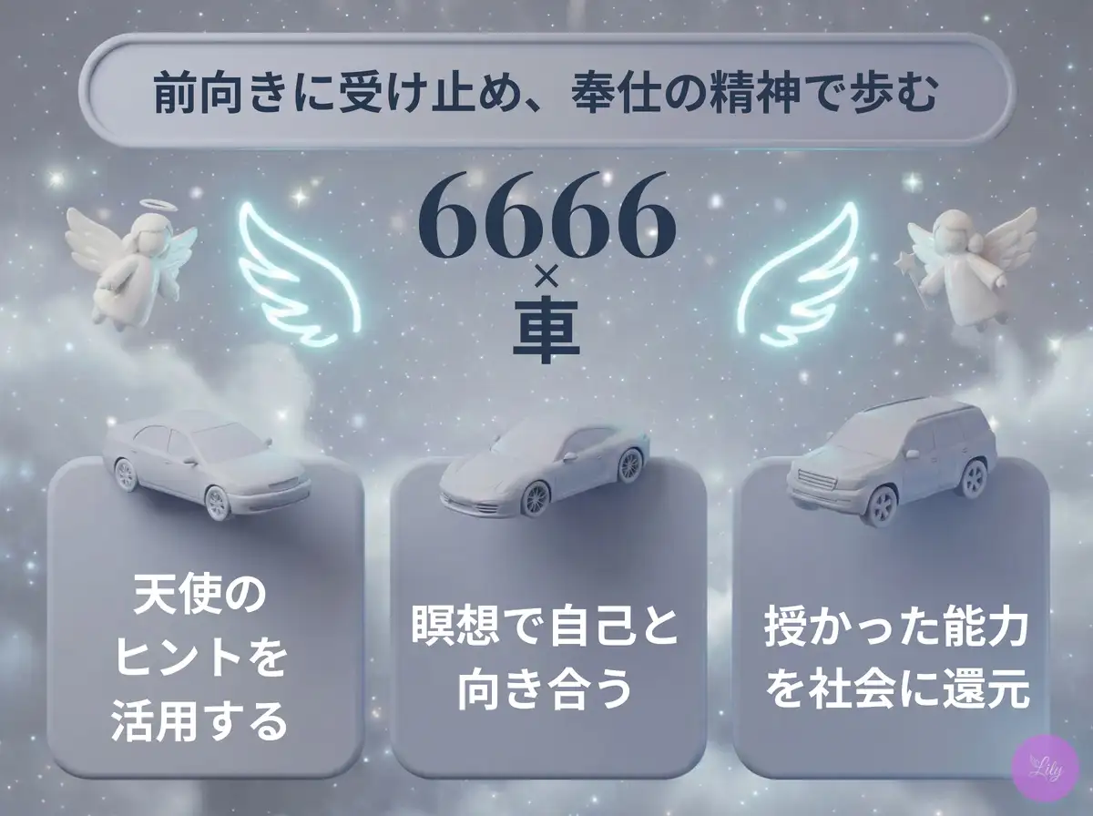 リリーのエンジェルナンバー 6666 x 車