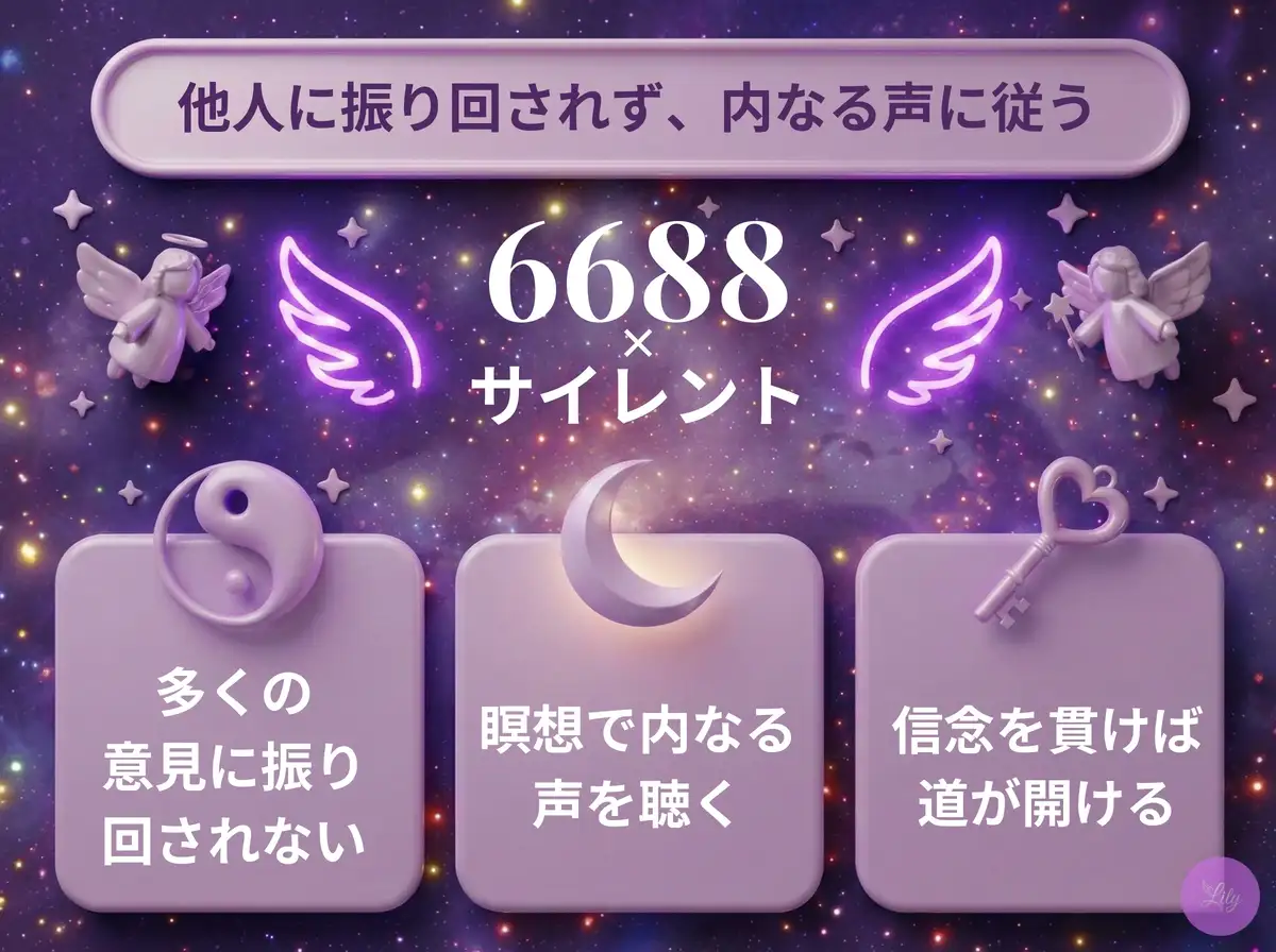 リリーのエンジェルナンバー 6688 x サイレント