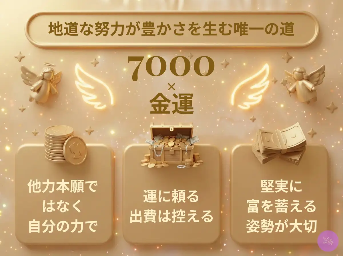 リリーのエンジェルナンバー 7000 x 金運