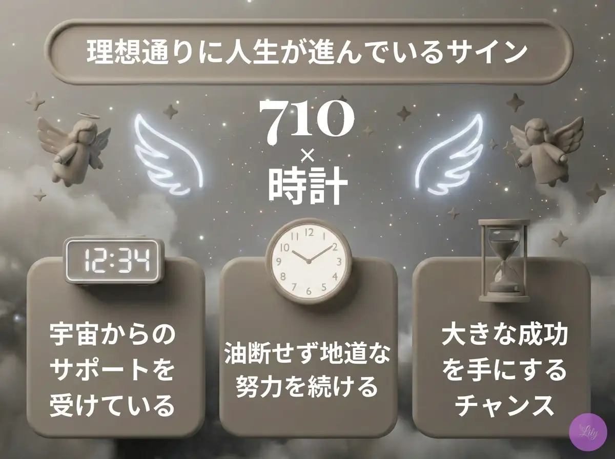 リリーのエンジェルナンバー 710 x 時計